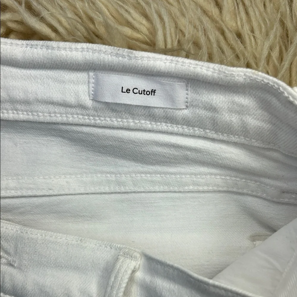 Frame Denim White Jean Shorts with Cuffed Hem - Picture 5 of 7